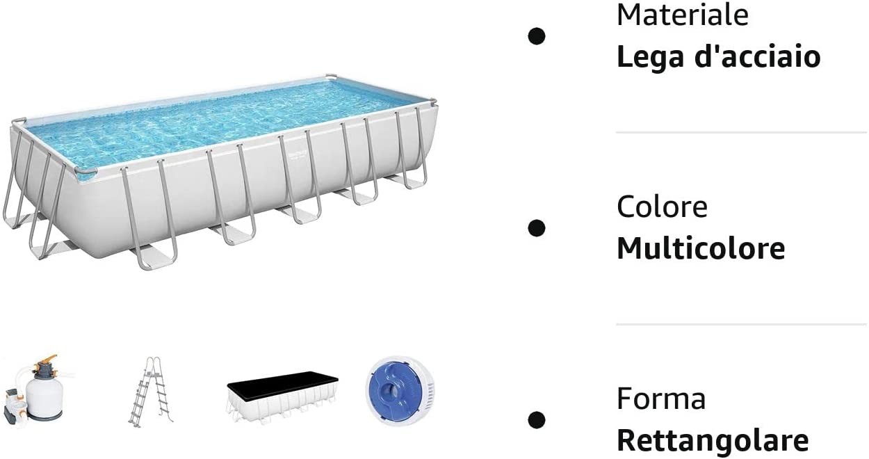 Bestway 5612B Piscina Fuori Terra Power Steel Da 640 X 274 X 132 Cm, Multicolore