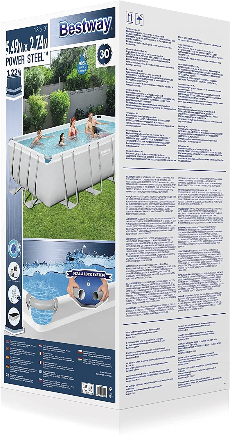 Bestway 56466-2 Piscina Fuori Terrapower Steel Da 549 X 274 X 122 Cm, Bianco