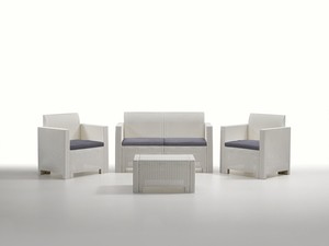 SALOTTO RESINA 4PZ.C/CUSC."NEBRASKA 2" BIANCO
