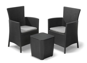 ALLIBERT/KETER SET 'IOWA BALCONY' GRAPHITE C/CUSC.