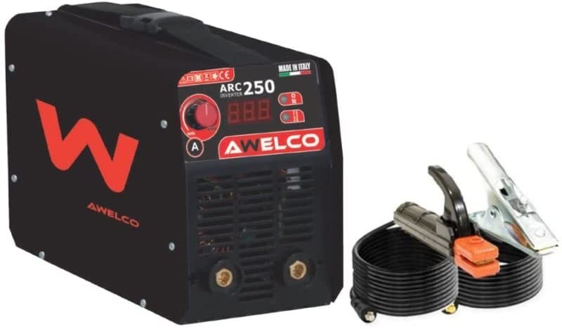 AWELCO SALDATRICE INVERTER 200 A AMP mod. ARC 250 + CASCO ELMETTO DI PROTEZIONE